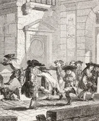 Bambini piccoli che escono da scuola, 1875